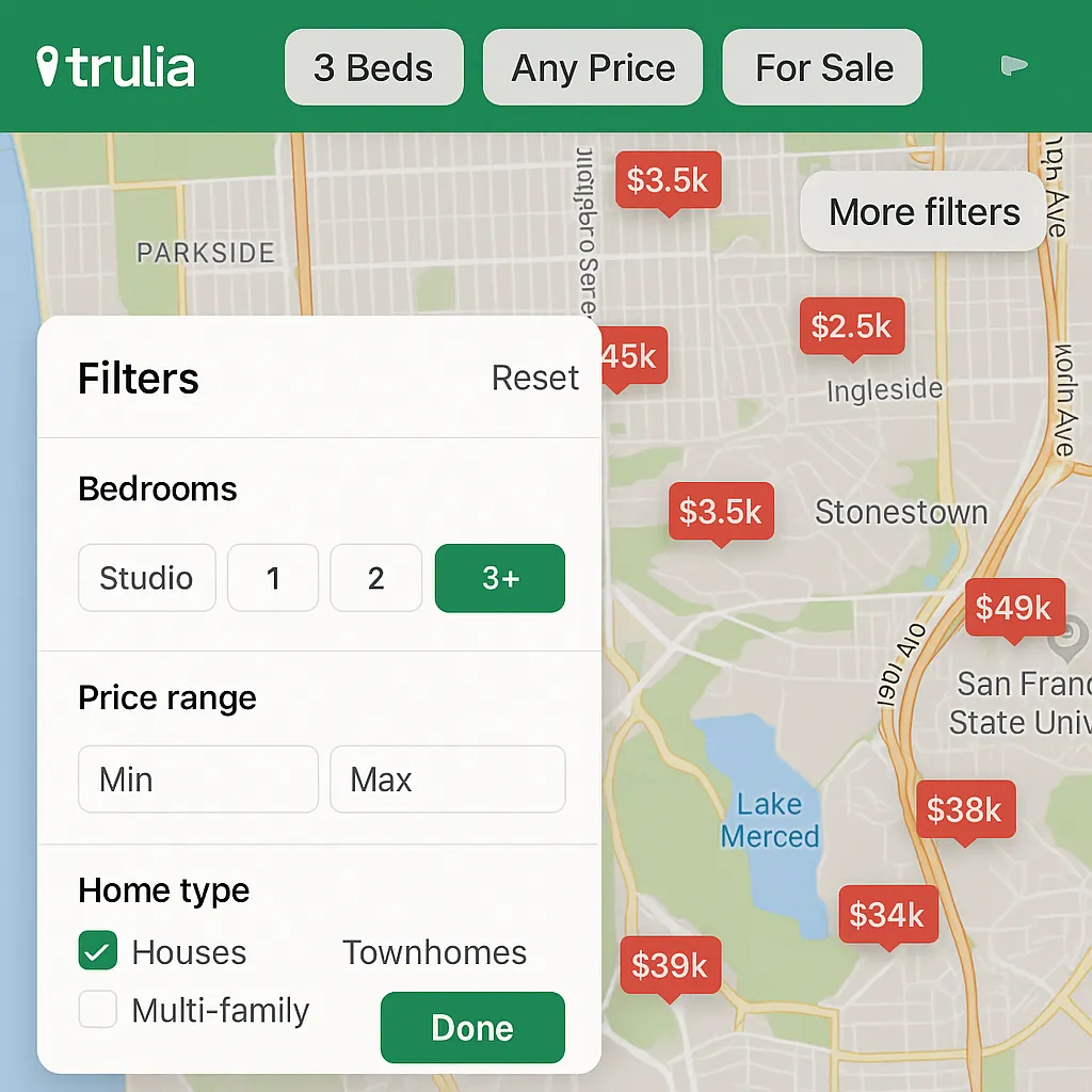 Trulia Map Mockup