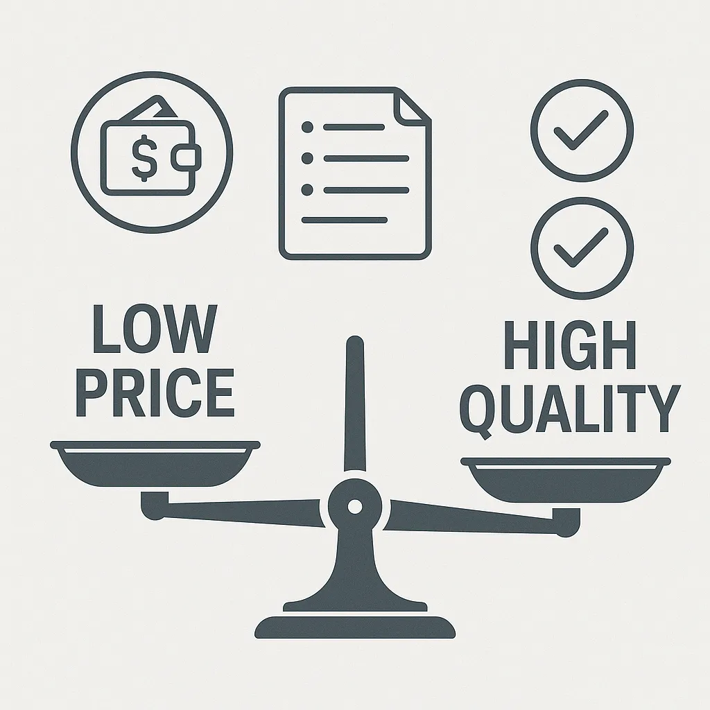 Visual comparison of pricing and quality in Netmeds clone app development showing budget transparency and feature clarity