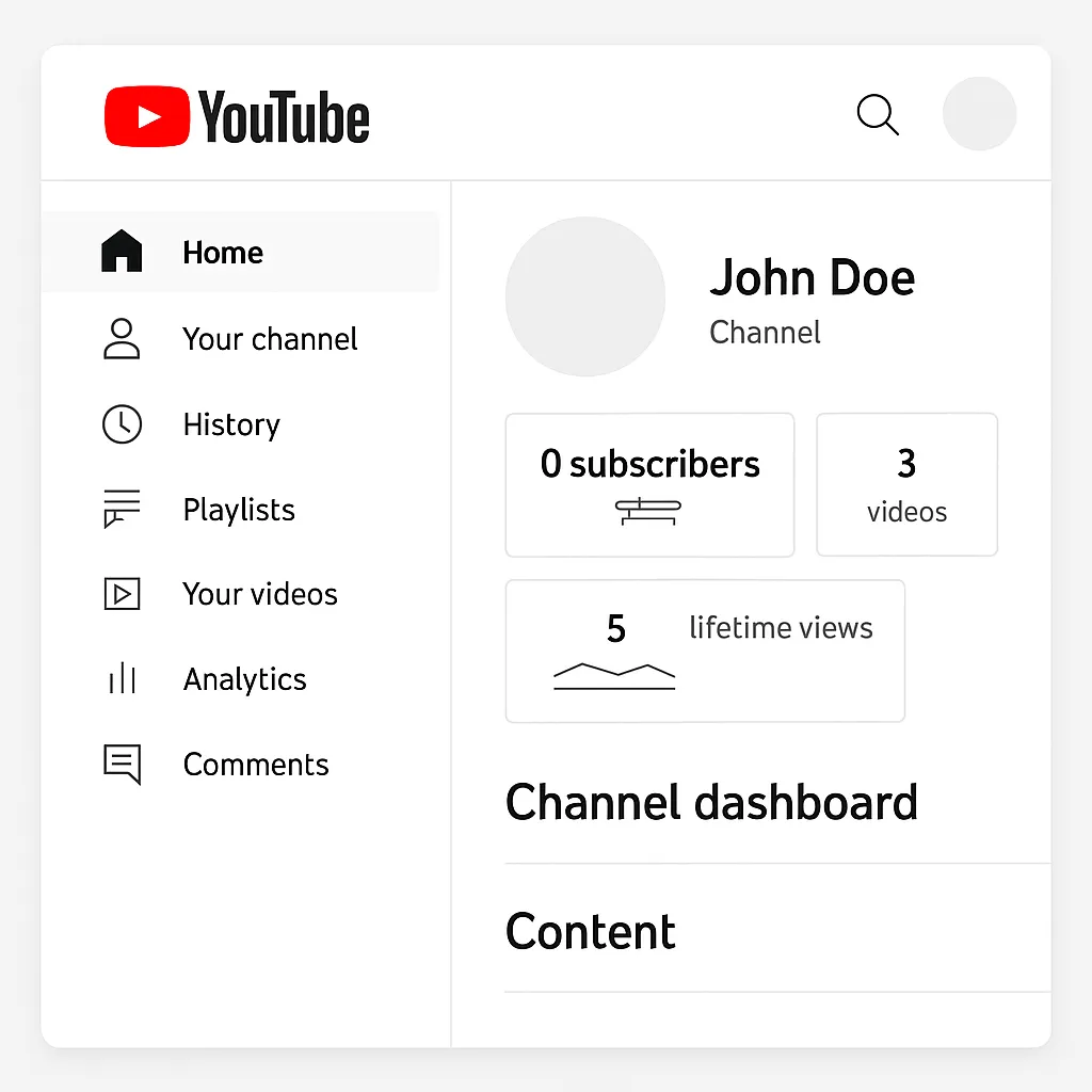 YouTube Profile Interface