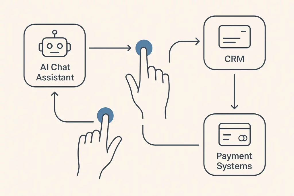 ai chat assistant crm payment data flow
