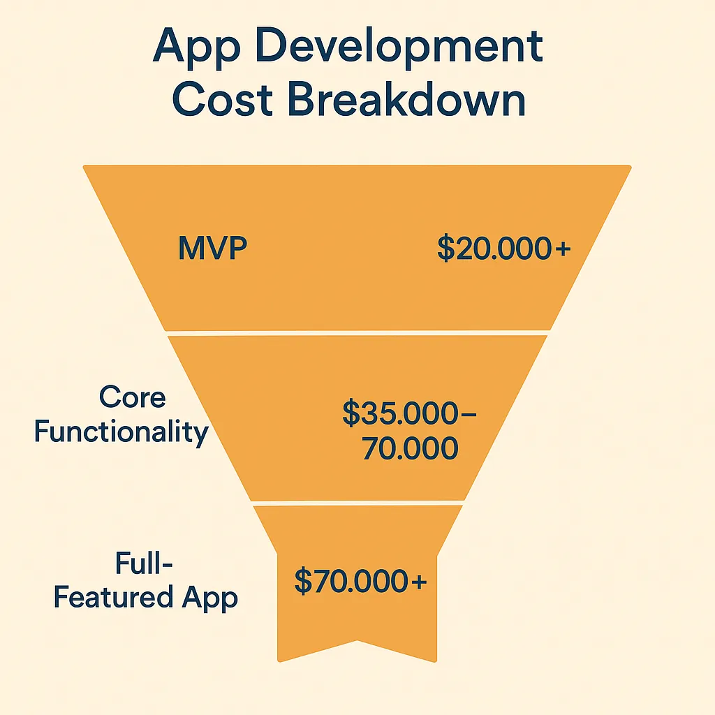 app development cost breakdown funnel