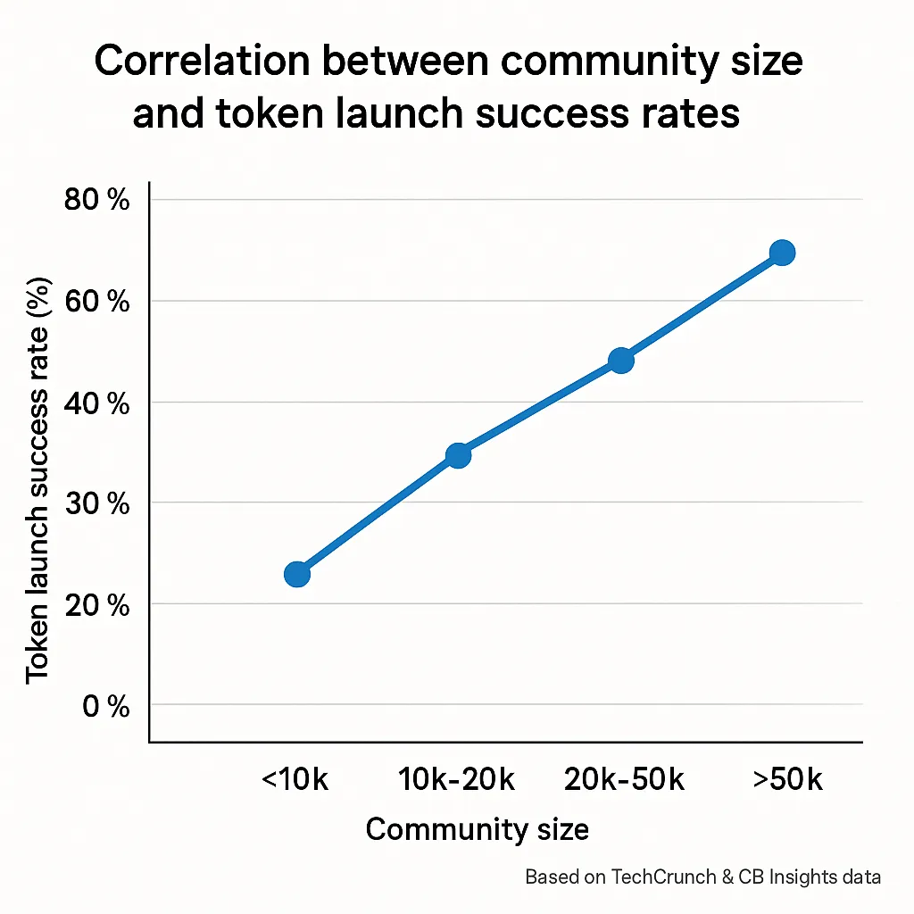 community size vs token success chart