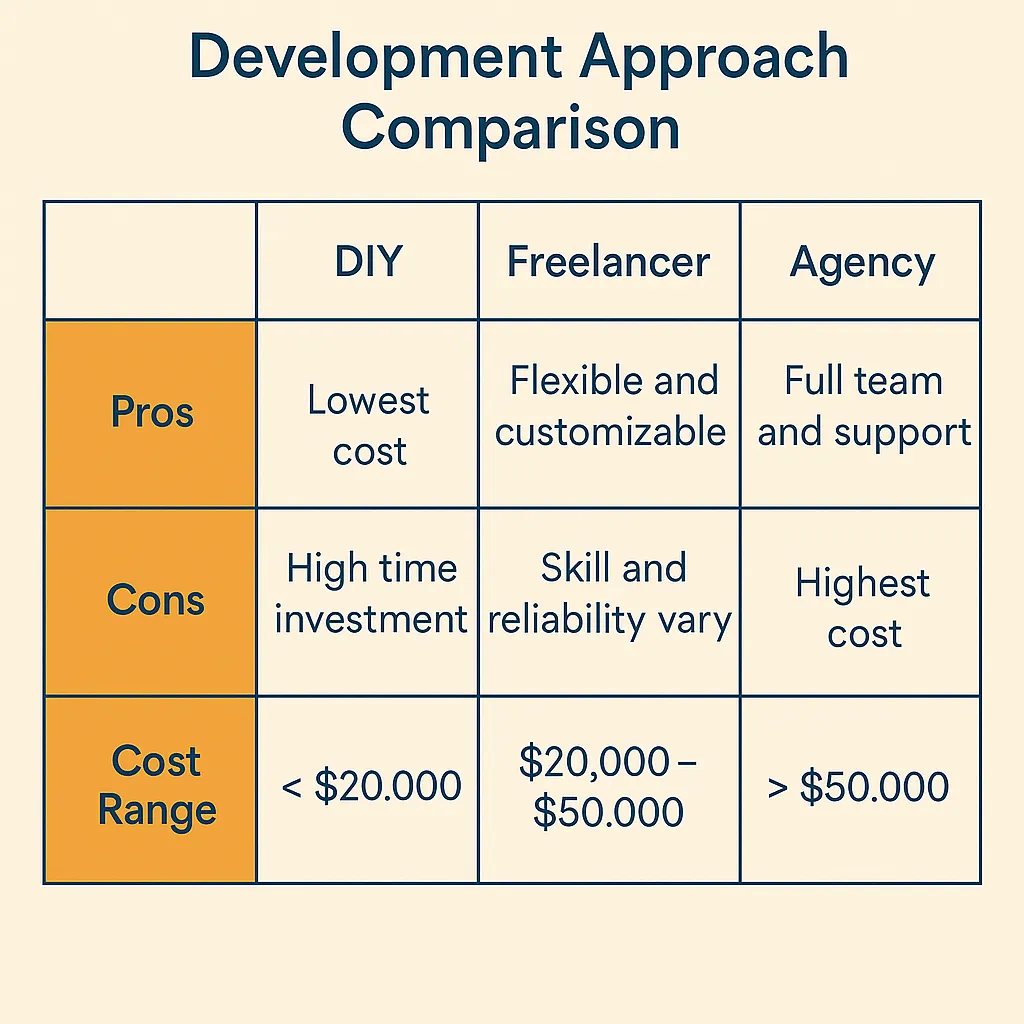 development approach comparison table
