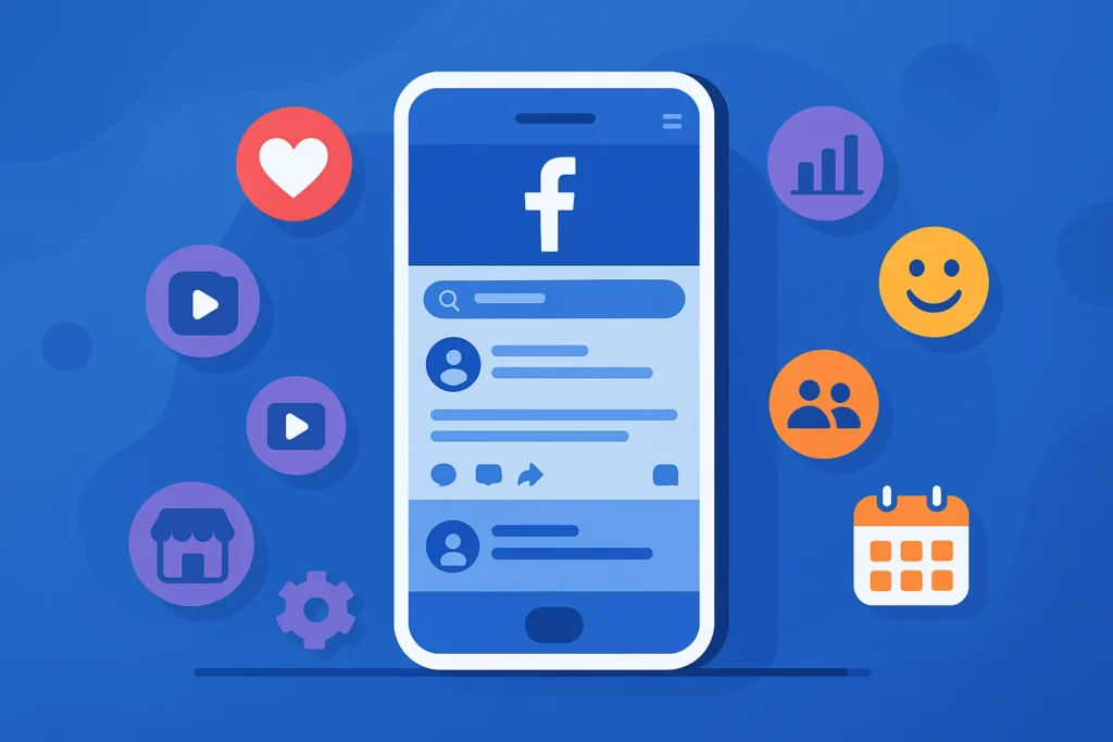 facebook app features illustration