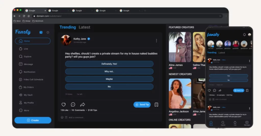 Fansly Clone Subscription Platform – Creator Dashboard for Monetized Content
