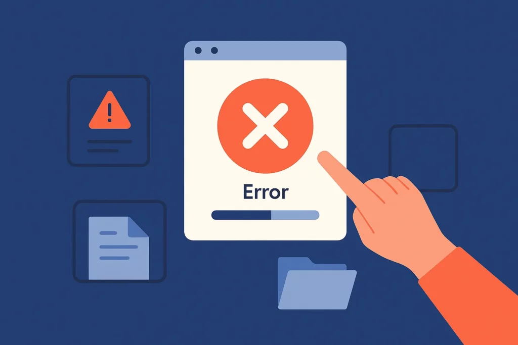 file transfer ui ux error illustration