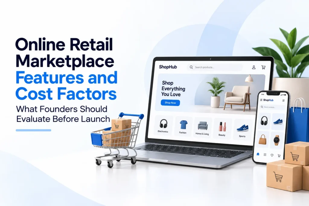 Online retail marketplace features and cost factors founders should evaluate before launch