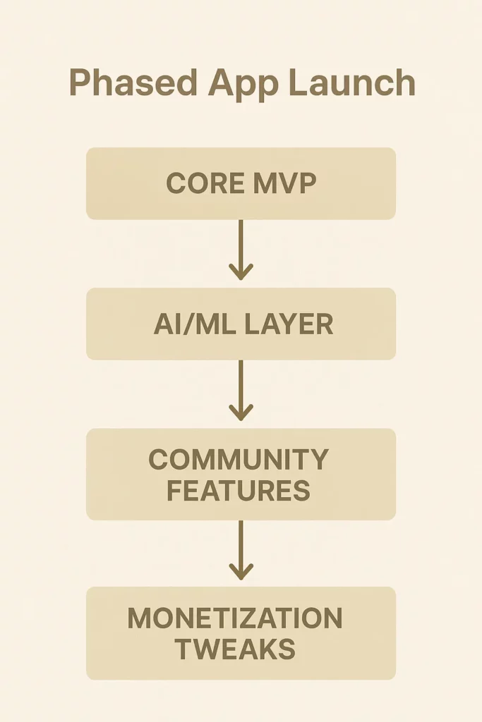 phased app launch flowchart