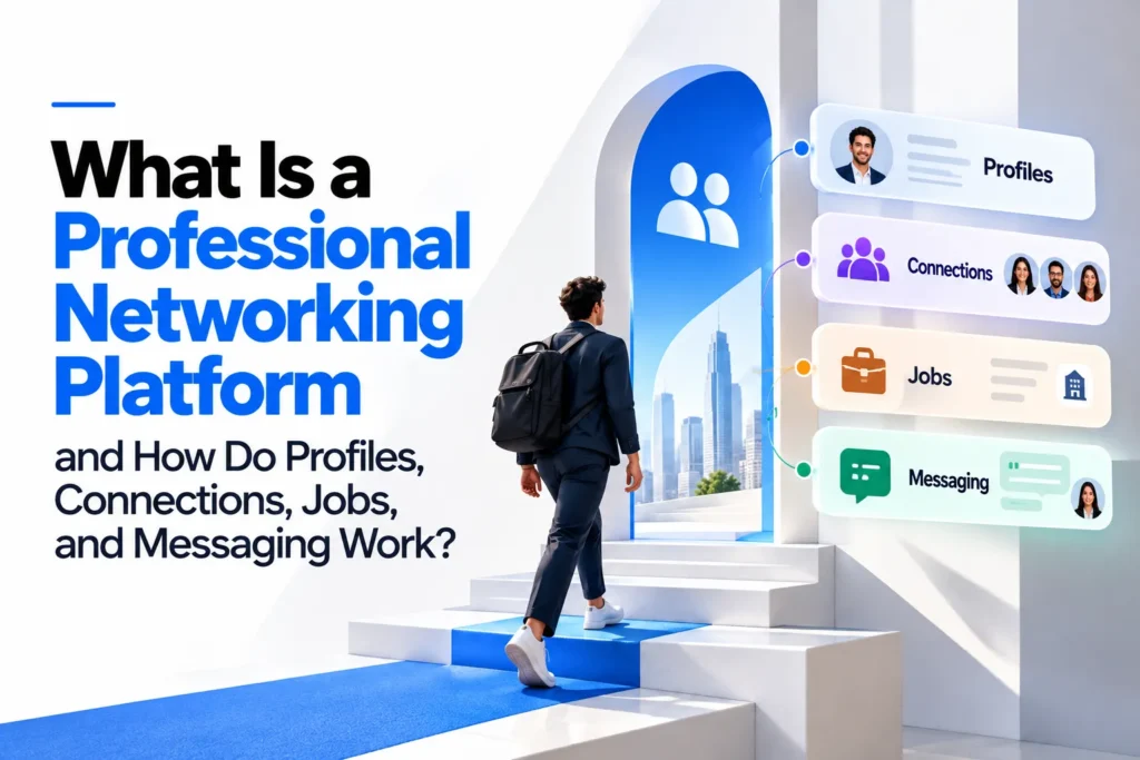 Professional networking platform with profiles connections jobs and messaging
