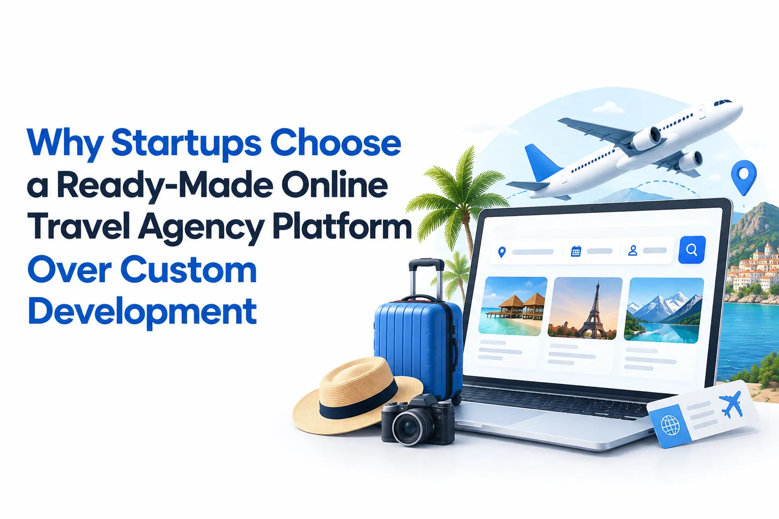 Ready-made online travel agency platform compared with custom development for travel startups