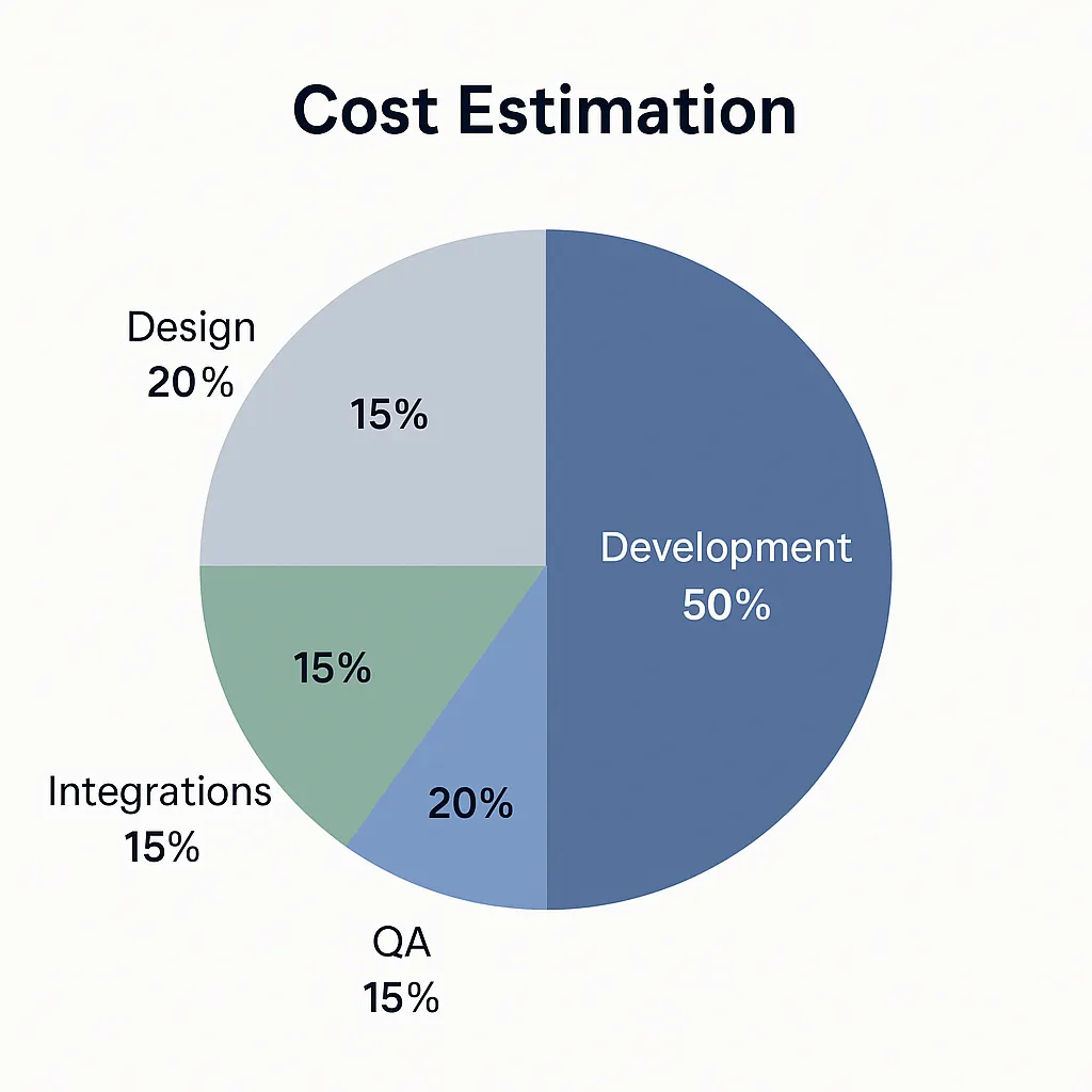 real estate platform cost pie chart