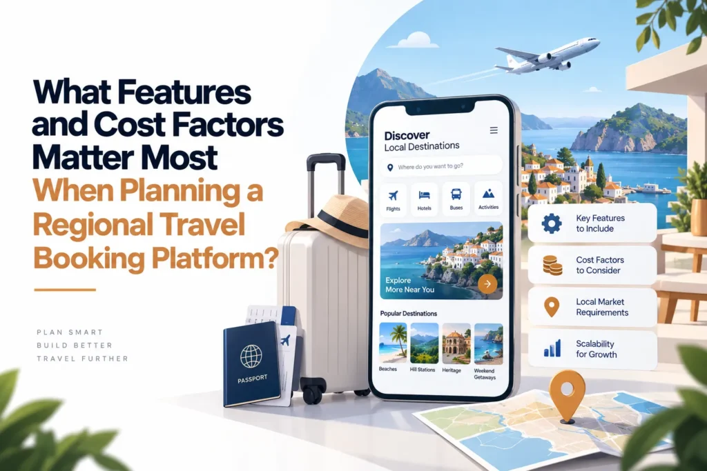 Features and cost factors for a regional travel booking platform