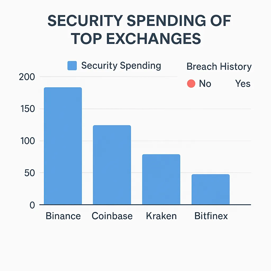 security spending top crypto exchanges chart