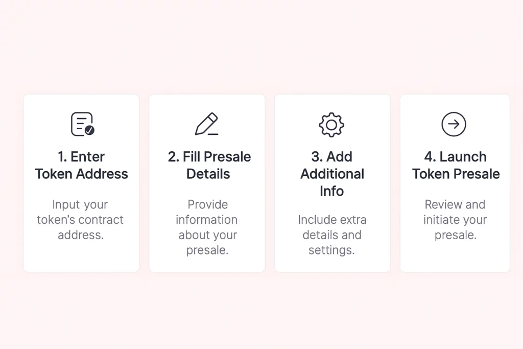token presale onboarding step flow
