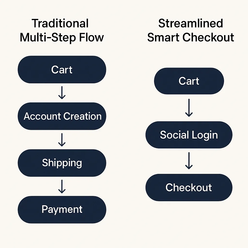 travel app checkout user flow comparison
