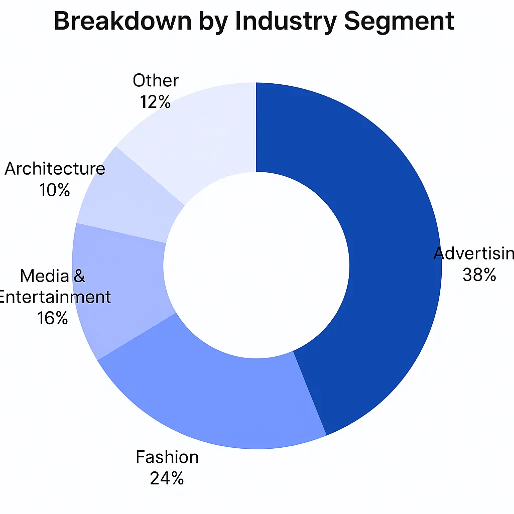 wetransfer usage by industry pie chart