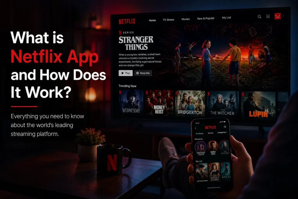 What is Netflix app and how does it work across smart TV and mobile devices
