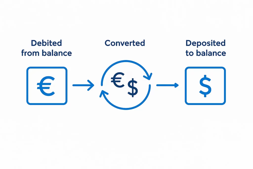 wise currency conversion flow