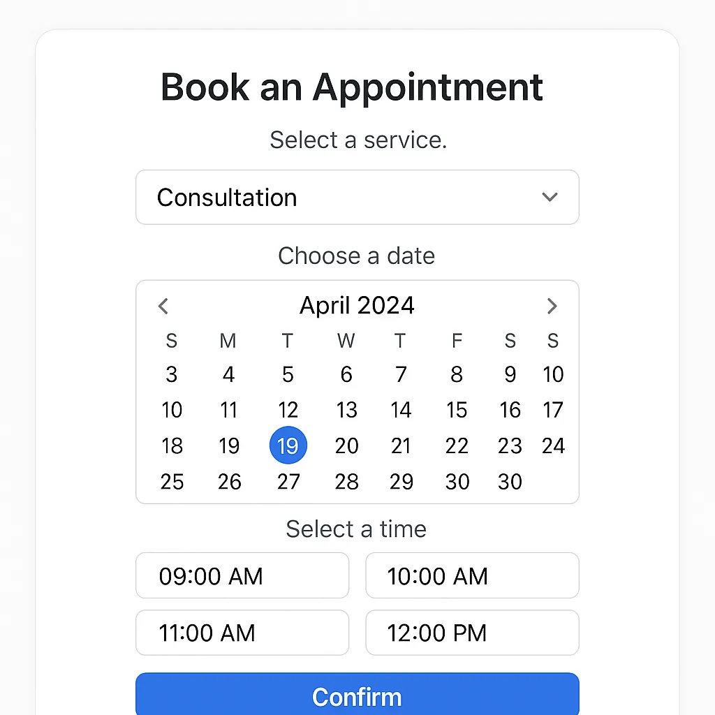 Appointment Booking Interface