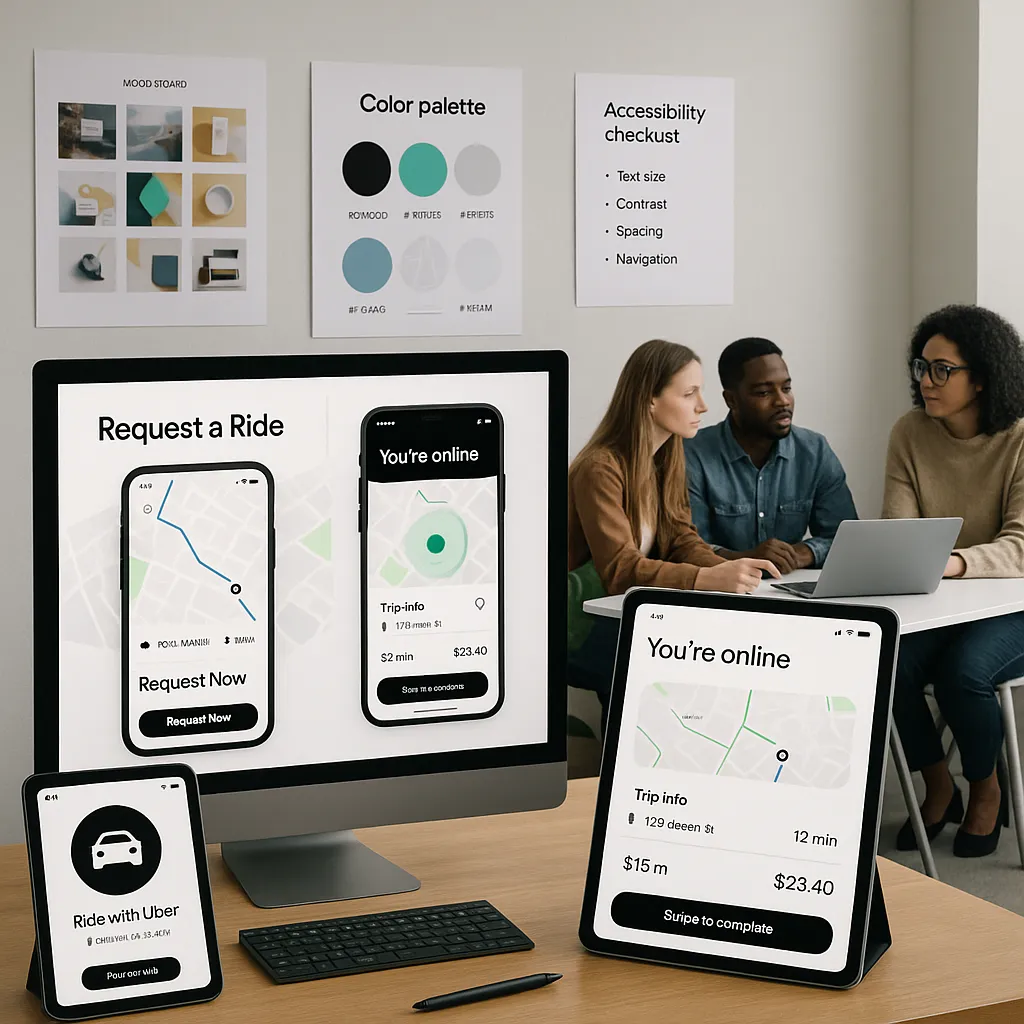 Creative UI-UX team crafting intuitive, mobile-first user experiences for branded Uber for X platforms.