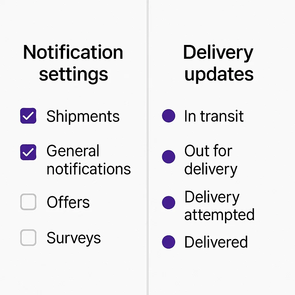 FedEx Notification Panel