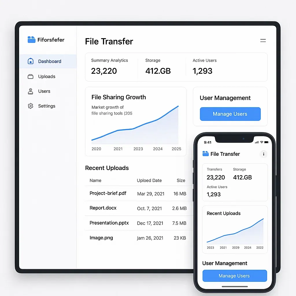 Modern File Transfer Dashboard