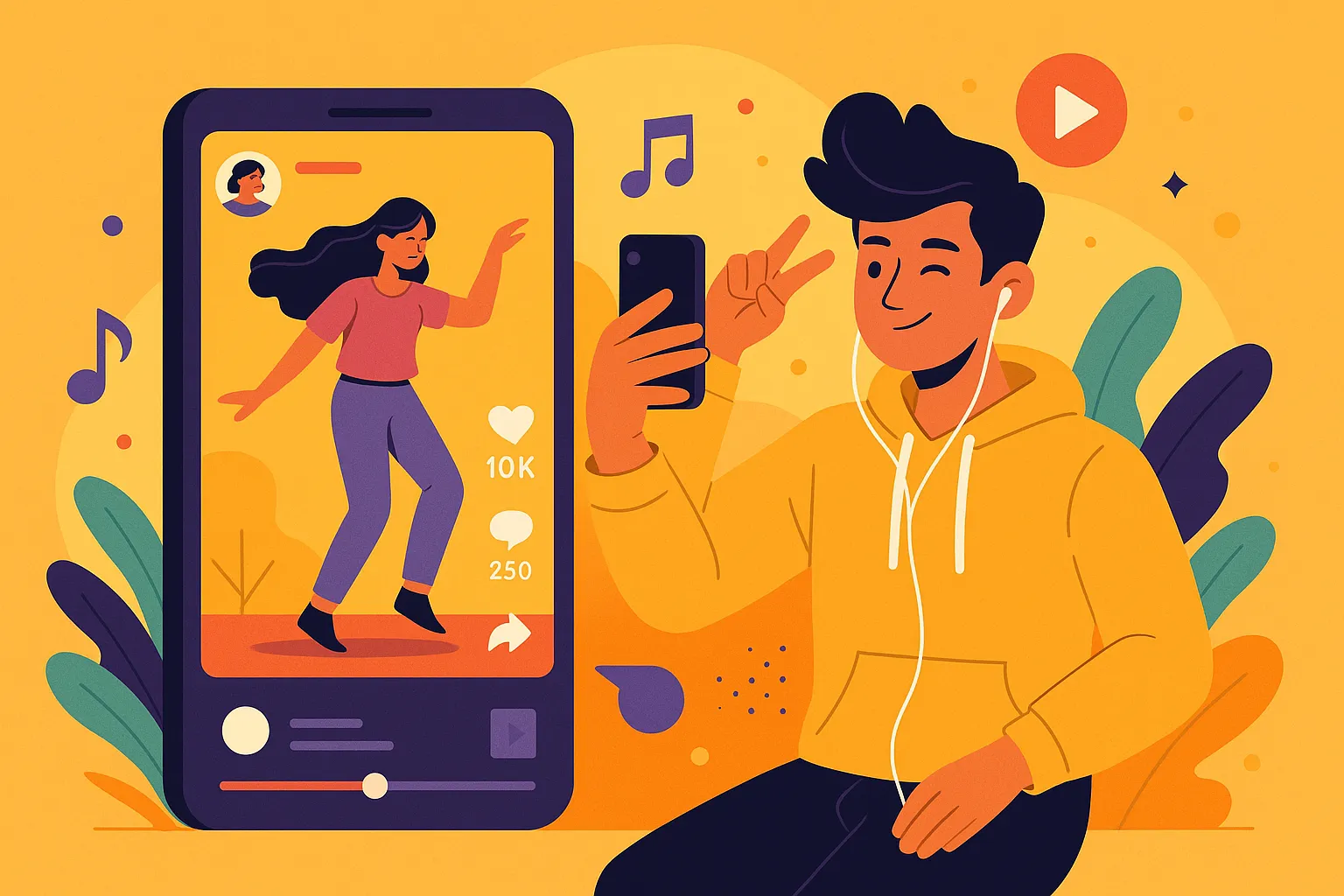 TikTok Clone Script 2025 – Short Video Platform Illustration