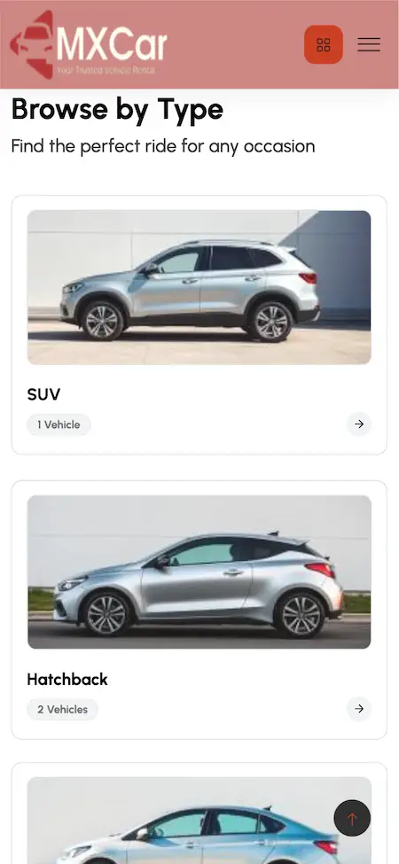 Turo Clone Car Rental Browse by Type
