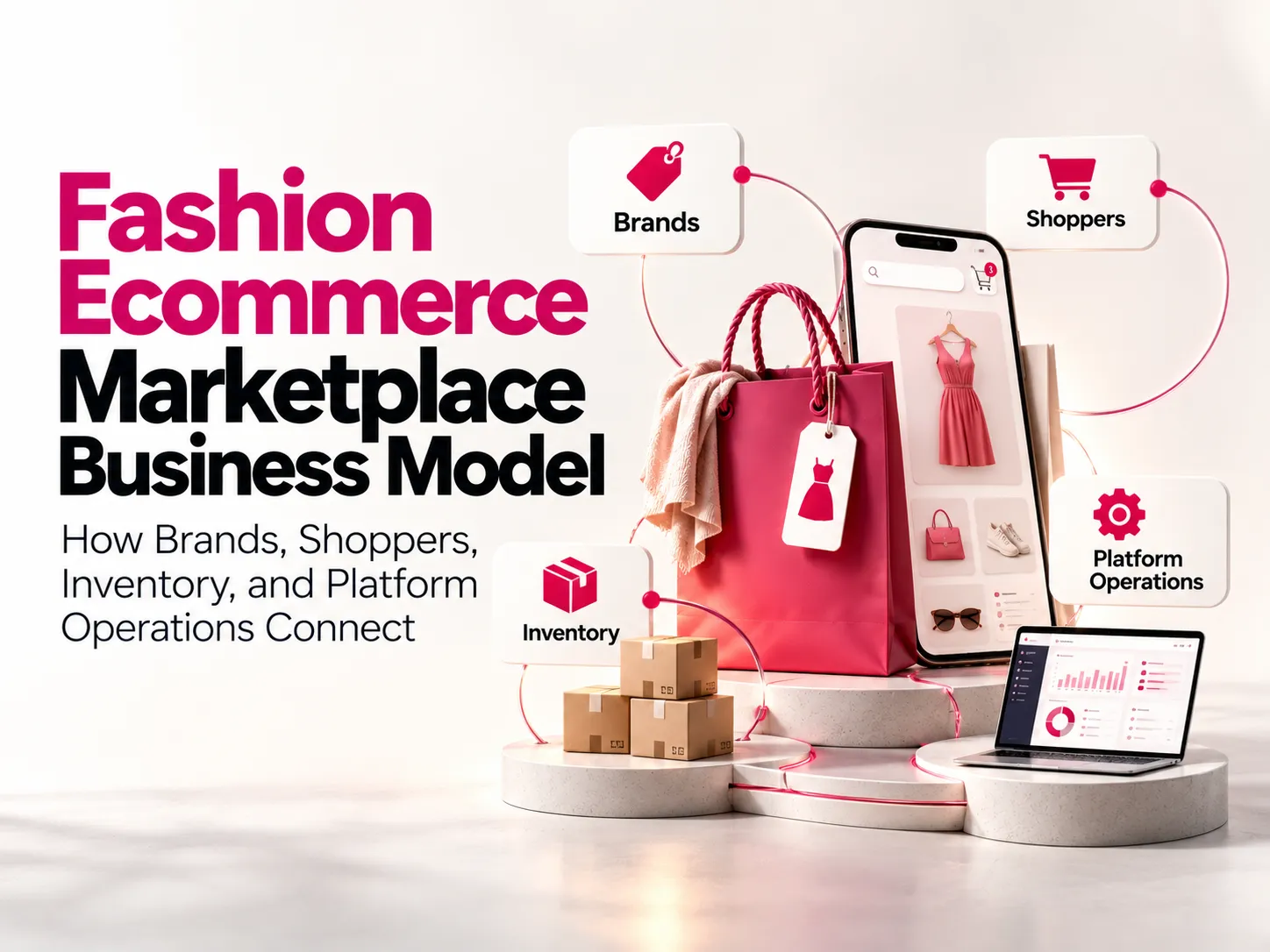 Fashion ecommerce marketplace business model connecting brands, shoppers, inventory, and platform operations