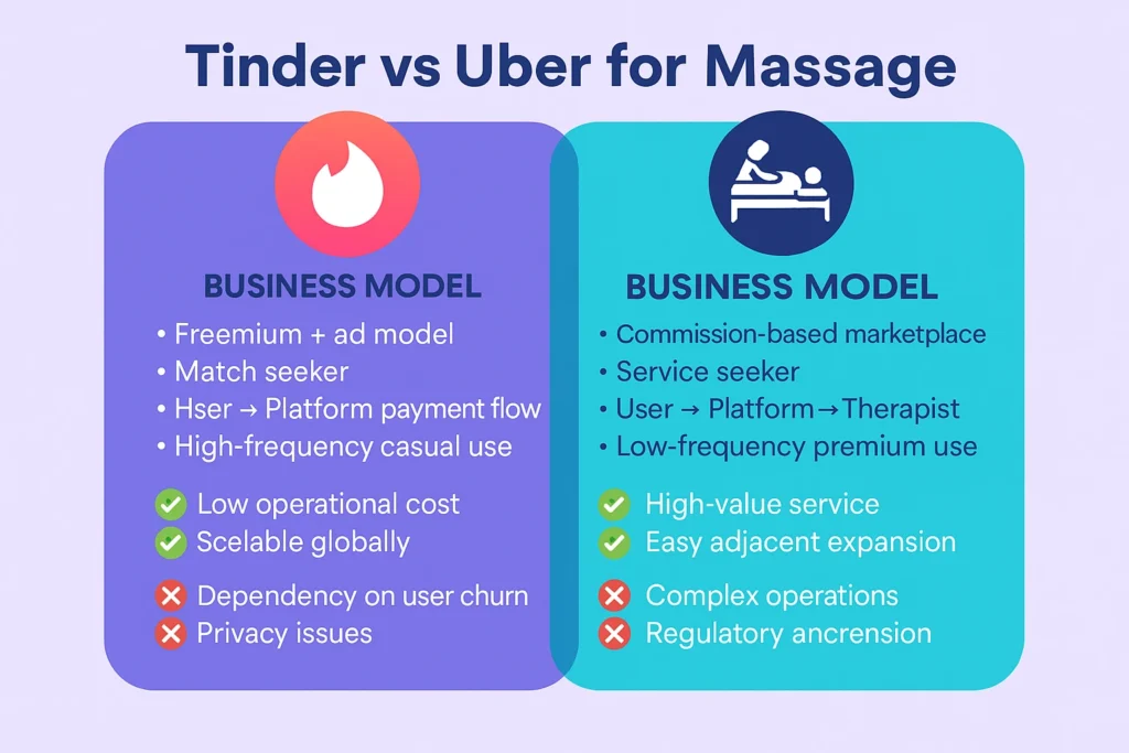 give infographic image for tinder vs uber for massage