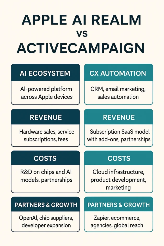 infographic image for apple ai realm vs active campion