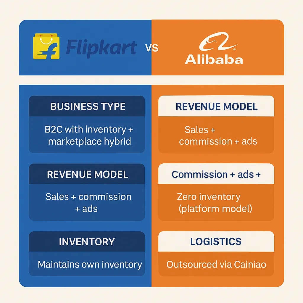 infographic image for flipkart vs alibaba