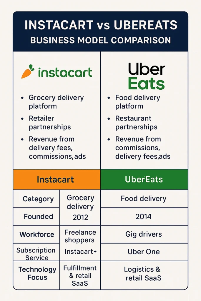 infographic image for instacart vs ubereats