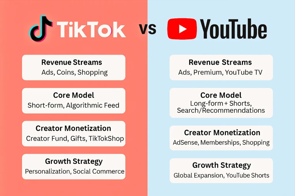 infographic image for tiktok vs youtube