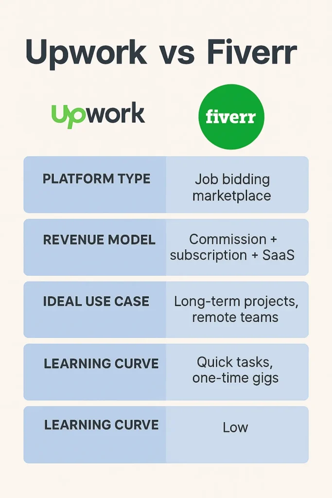 infographic image for upwork vs fiver