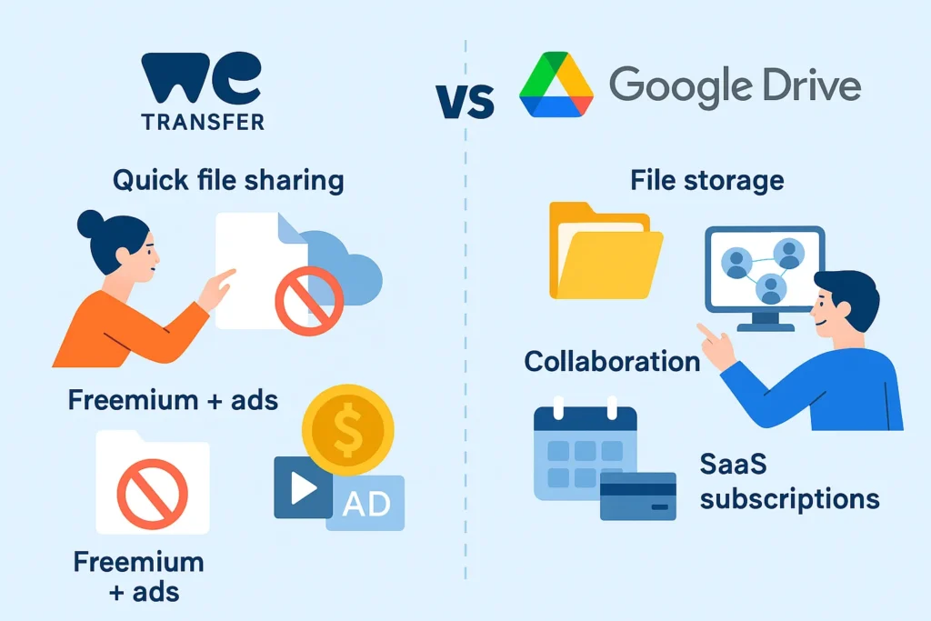 infographic image for wetransfer vs google drive