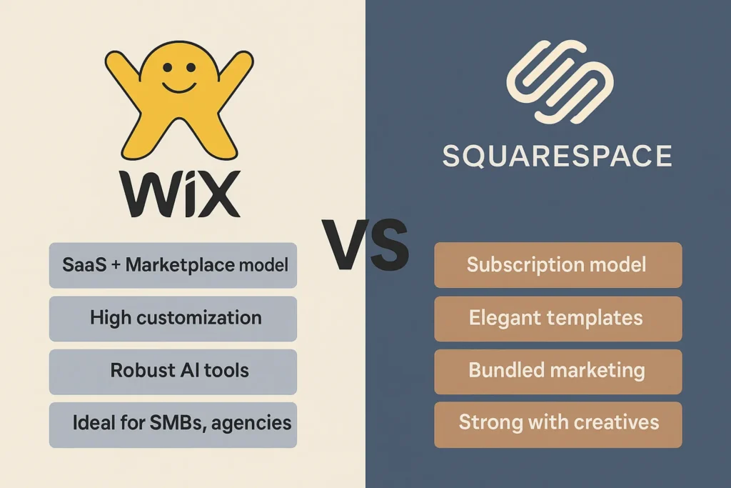 infographic image for wix vs squarespace