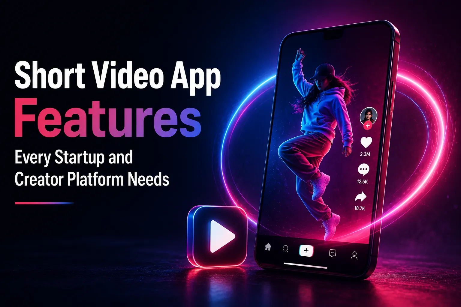 Short video app features for startups and creator platforms