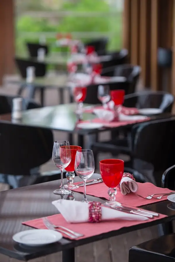 table setting at restaurant