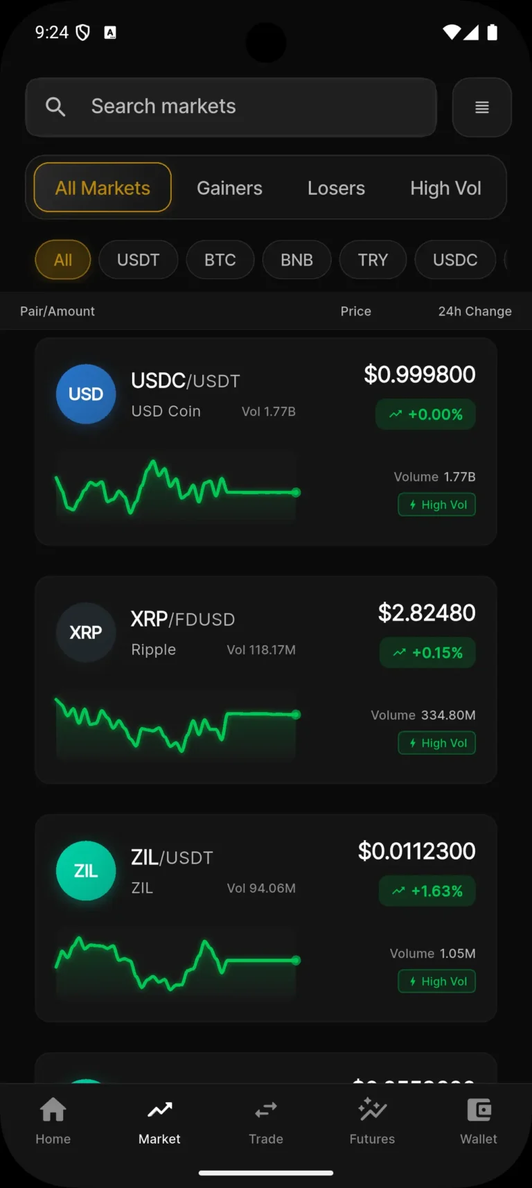 Binance Clone App Screen 6