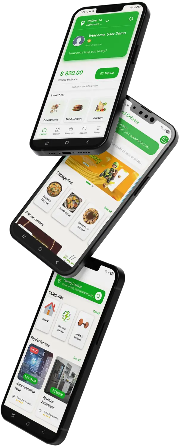 Gojek Clone Primary App Screens PhoneMockup