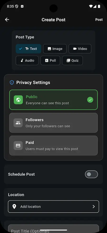 Patreon Clone App Screen 10