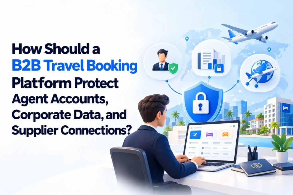 B2B travel booking platform security for agent accounts corporate data and supplier connections
