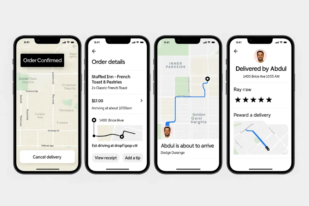 uber delivery app feature screenshots