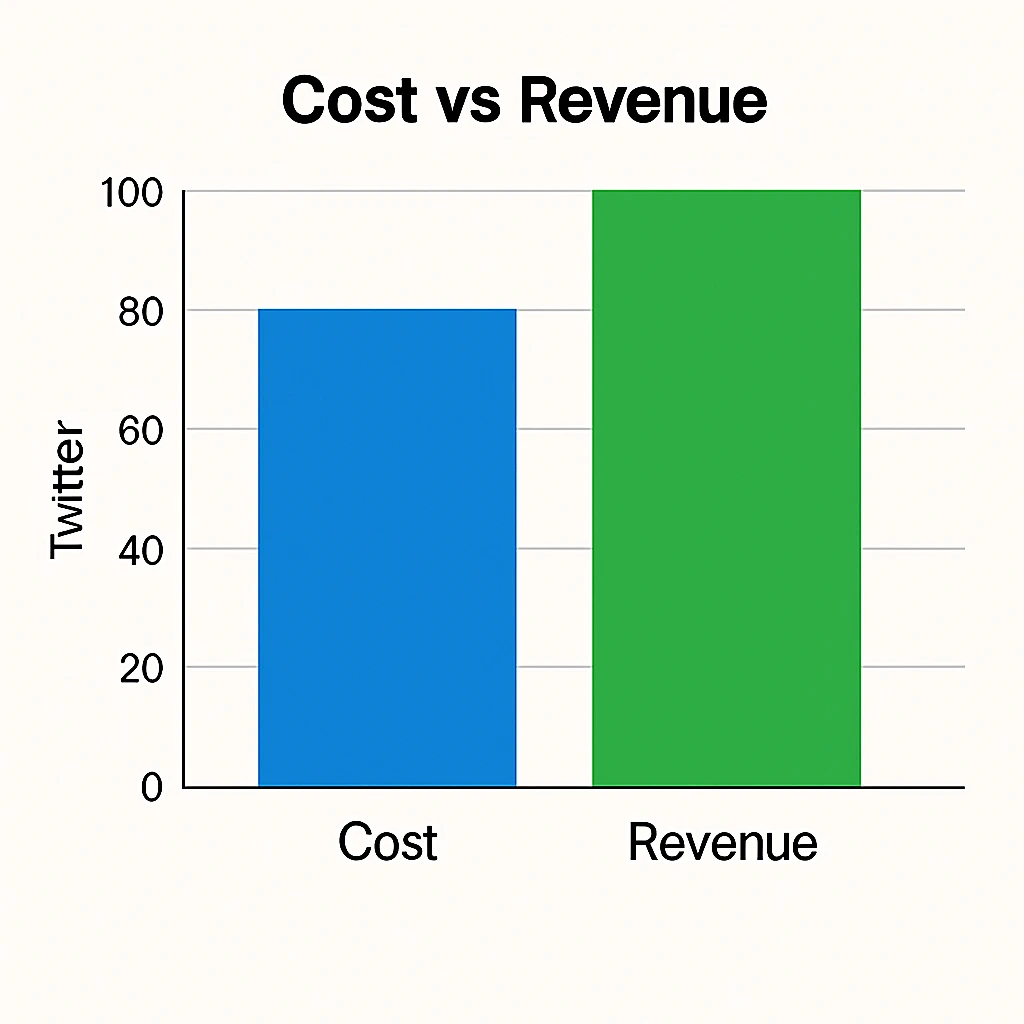 Cost vs Revenue for twitter