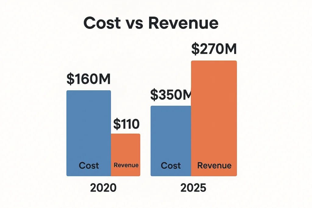 Cost vs Revenue visualization Activecampaign