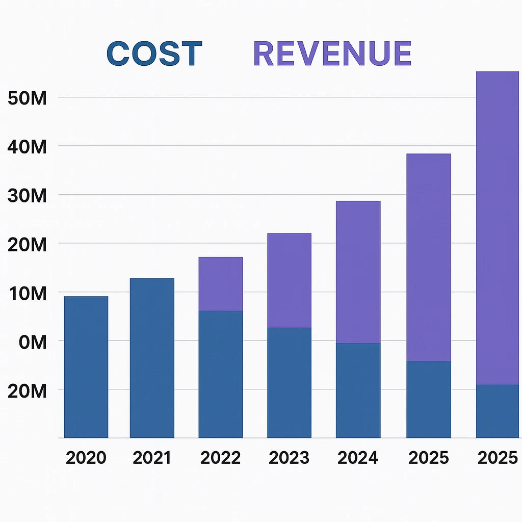 Cost vs Revenue visualization Jobportal
