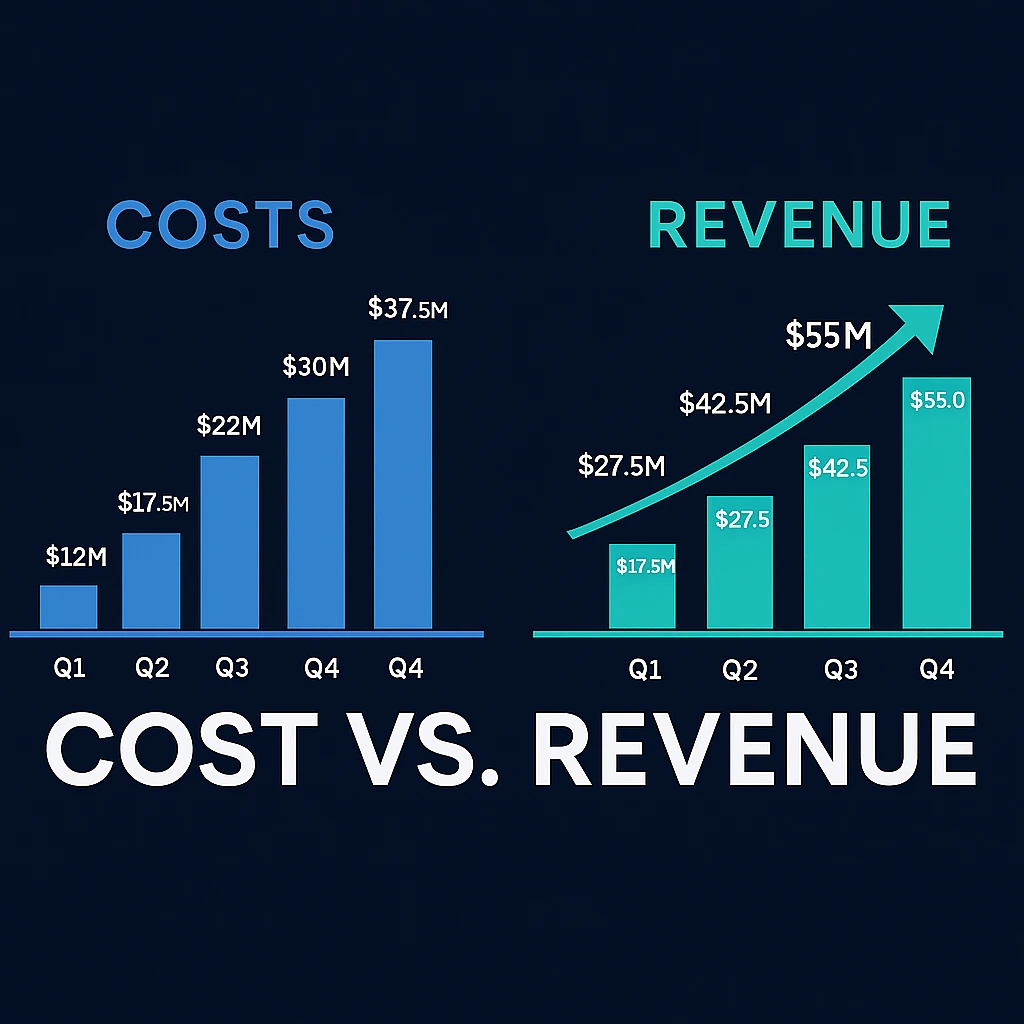 Cost vs Revenue visualization MailChimp