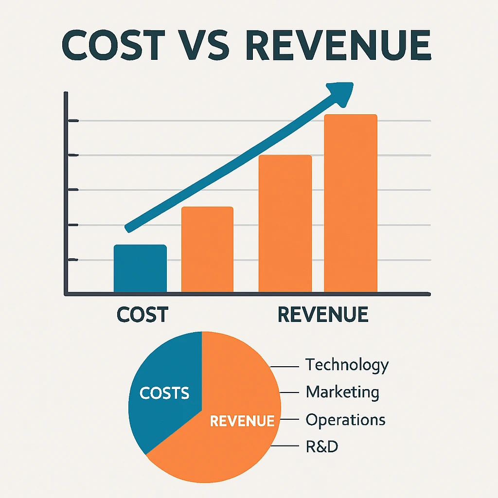 Cost vs Revenue visualization bumble