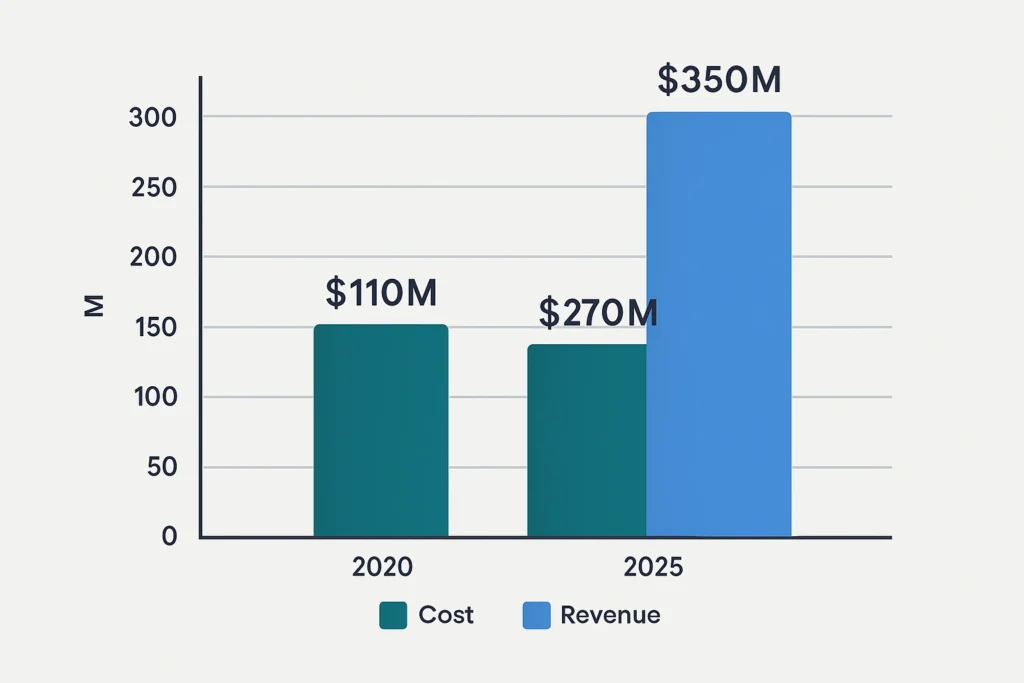 Cost vs Revenue visualization google drive